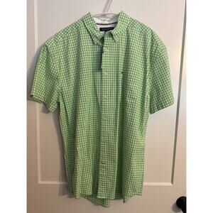 Tommy Hilfiger Men Short Sleeve Green Plaid Shirt Sz XL NWT PREPPY Yacht Golf